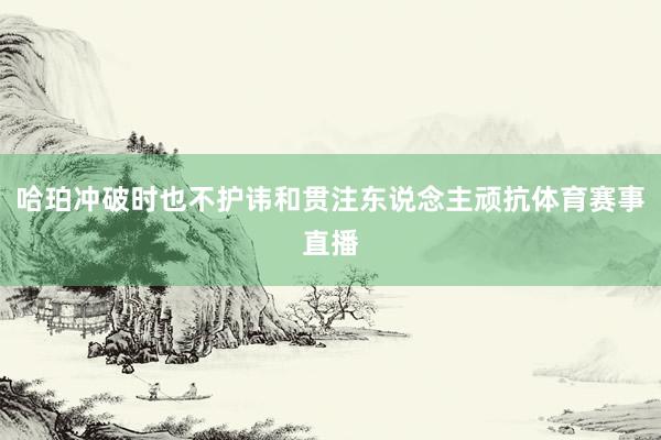 哈珀冲破时也不护讳和贯注东说念主顽抗体育赛事直播