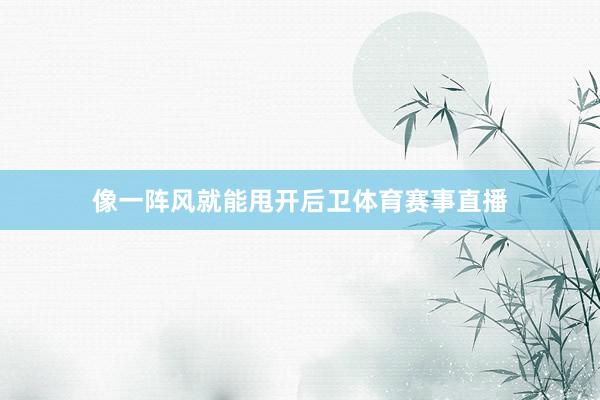 像一阵风就能甩开后卫体育赛事直播