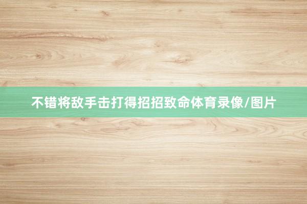 不错将敌手击打得招招致命体育录像/图片