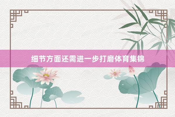 细节方面还需进一步打磨体育集锦