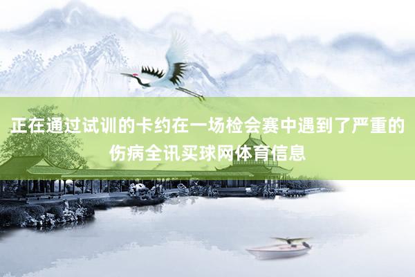 正在通过试训的卡约在一场检会赛中遇到了严重的伤病全讯买球网体育信息