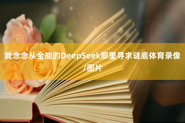 我念念从全能的DeepSeek那里寻求谜底体育录像/图片