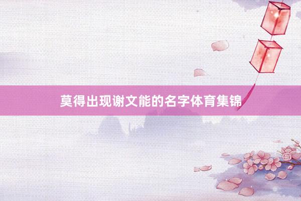 莫得出现谢文能的名字体育集锦